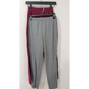 Vintage Cristina Pants lot of 2  Gray Burgundy Knit leggings women's Medium 90's